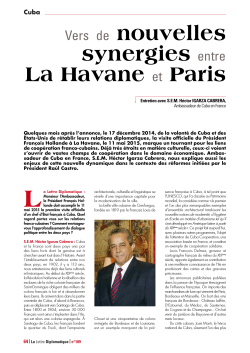 Vers de nouvelles synergies entre La Havane et Paris