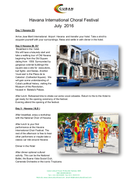 sample itinerary - Cuban Cultural Travel