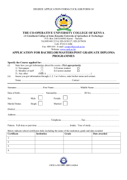 Bachelor and Masters application form