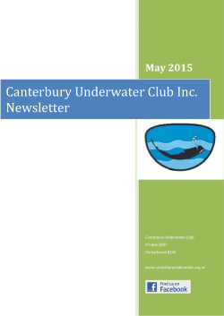 CUC Newsletter May 2015 - Canterbury Underwater Club