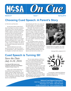 others - the PDF flyer - National Cued Speech Association