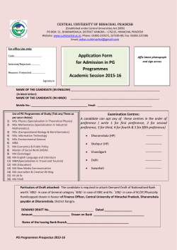 PG Admission Form to submit by hand / through Post