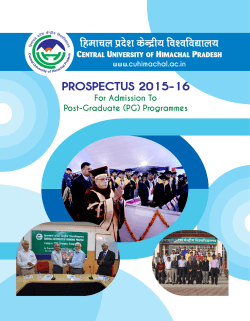 PROSPECTUS 2015-16 - Central University of Himachal Pradesh