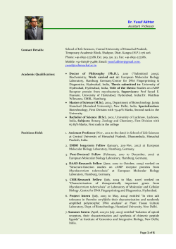 Dr. Yusuf Akhter - Central University of Himachal Pradesh