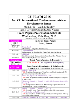 CU-ICADI 2015 Track Paper Schedule