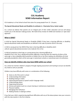 CUL Academy SEND Information Report