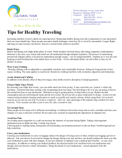 Tips for Healthy Traveling - Cultural Tour Consultants