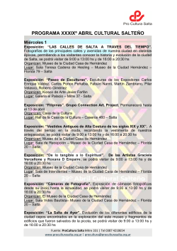 Programa XXXIX Abril Cultural SalteÃ±o 2015