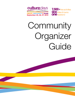 New for 2015 - Community Organizer Guide Want to