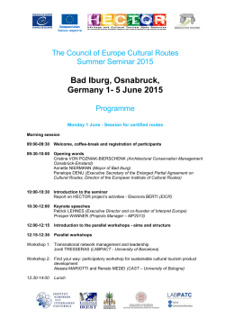 Programme - European Institute of Cultural Routes