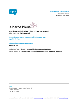 Dossier de Production TnBA BARBE BLEUE 2014 2015
