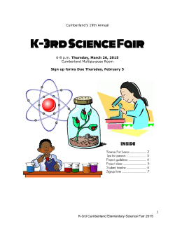 K-3rd Science Fair - Cumberland Science Fair Wiki