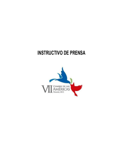 INSTRUCTIVO DE PRENSA - VII Cumbre de las AmÃ©ricas