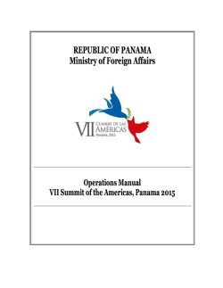 Operations Manual - VII Cumbre de las AmÃ©ricas