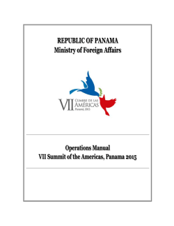 Operations Manual - VII Cumbre de las AmÃ©ricas