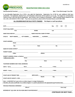 REGISTRATION FORM 2015-2016 CONTINUED