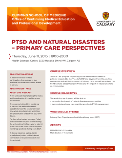 PTSD AND NATURAL DISASTERS â PRIMARY CARE