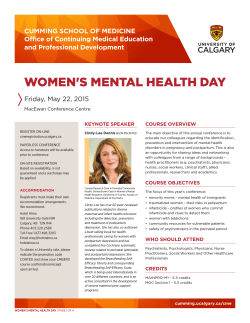 WOMEN`S MENTAL HEALTH DAY - University of Calgary