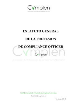 El Estatuto Profesional del Compliance Officer