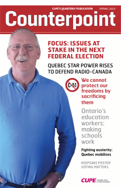 Counterpoint - Spring 2015 - Canadian Union of Public Employees