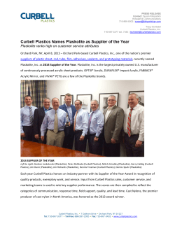 Curbell Plastics Names Plaskolite as Supplier of the Year (with Photo)