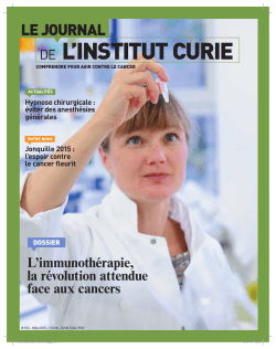 Journal de l`Institut Curie - nÂ°102