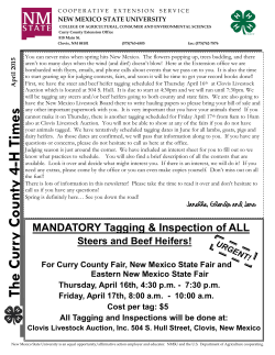 2015 April 4-H Newsletter - Curry County Cooperative Extension