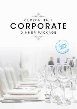 Dinner Packages - Curzon Hall
