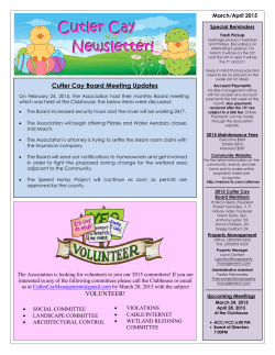 March/April 2015 Newsletter