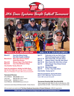 28th Down Syndrome Benefit Softball Tournament