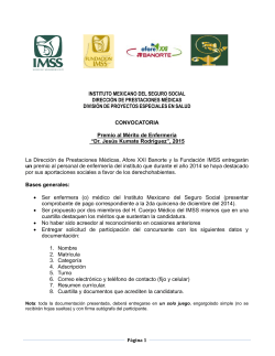 Convocatoria PDF - cvoed - Instituto Mexicano del Seguro Social