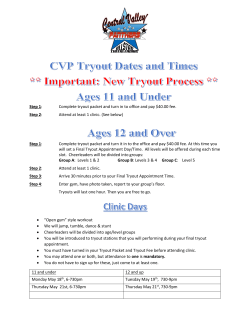 Step 1: Complete tryout packet and turn in to office and pay $40.00