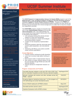 UCSF RISE Flyer - Center for Vulnerable Populations