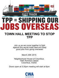 Town hall meeting to stop TPP