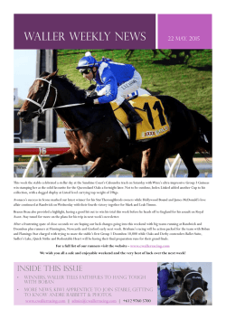 WALLER WEEKLY NEWS - Chris Waller Racing