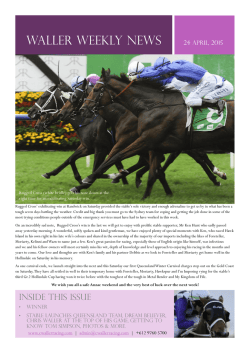 WALLER WEEKLY NEWS - Chris Waller Racing