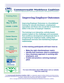 Improving Employer Outcomes - Commonwealth Workforce Coalition