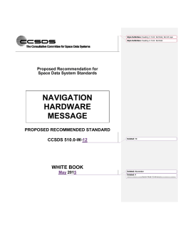 Navigation Hardware Message - The CCSDS Collaborative Work