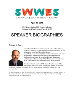 SPEAKER BIOGRAPHIES - Center for Water and the Environment