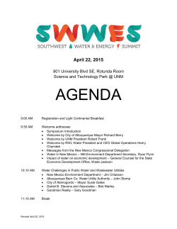 AGENDA - Center for Water and the Environment