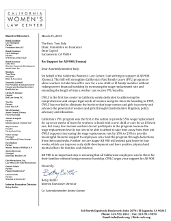 View CWLC`s AB 908 Letter of Support