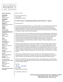 View CWLC`s SB 592 Letter of Support