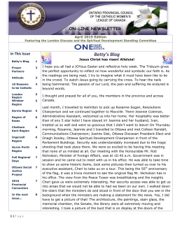 April 2015 ON_Line Newsletter - The Catholic Women`s League of