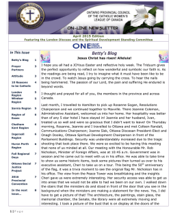 April 2015 ON_Line Newsletter - The Catholic Women`s League of