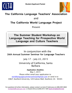 Student brochure - 2015 - California Foreign Language Project