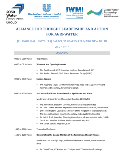 ALLIANCE FOR THOUGHT LEADERSHIP AND ACTION FOR AGRI
