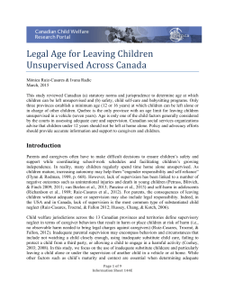 Legal Age for Leaving Children Unsupervised Across Canada, PDF