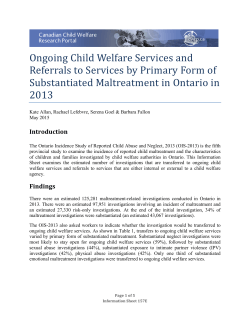 Ongoing Child Welfare Services and Referrals to Services by