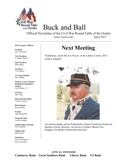 April 2015 Newsletter - Civil War Round Table of the Ozarks