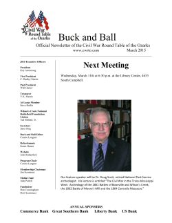 March 2015 Newsletter - Civil War Round Table of the Ozarks